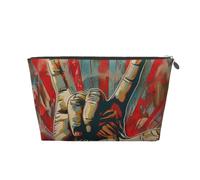 Rock and roll Print Makeup Bag, Small Travel Cosmetic Bag Toiletry Bag Portable Makeup Pouch with Silver Zipper for Women Girls