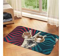 Rock and Roll Print Pet Absorbent Leather Tablecloth Perfect for Dogs, Cats, and Other Pets