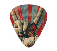 Rock And Roll Printed Custom 12 Pieces Guitar Pick In A Box,The Pick Makes Sound Clear, Ukulele, Electric Bass (0.46 0.71 0.96mm)