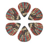 Rock And Roll Printed Guitar Picks -6 Pcs Guitar Picks Plectrum,Guitar Accessories,Electric Guitar Pick, Bass & Ukulele 0.46mm