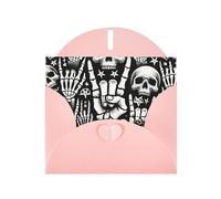 Rock and Roll Skull Print Shimmer Blank Greeting Cards with Envelopes, Elegant DIY Invitations,Thank You Notes