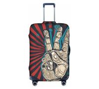 Rock and Roll Suitcase Cover Stylish Protective Travel Bag Cover with Dual Sided Print, Elastic Design for Secure Fit and Scratch Protection