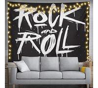 Rock And Roll Tapestry 80" X 60" Rock`N`Roll Wall Hanging Party Decorations Home Decor For Bedroom Living Room Dorm (200 X 150cm)
