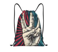 Rock and Roll Title: Lightweight Drawstring Duffel Bag â€“ Water-Resistant Foldable Gym Sack with Adjustable Shoulder Strap, Ideal for Sports, Yoga, Travel and School