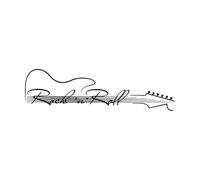 Rock and Roll Wall Decal Abstract Guitar Wall Sticker Music Wall Decor Vinyl Removable Waterproof Home Room Decor Mural Small - 16x57cm