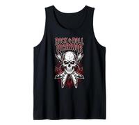 Rock and Roll Warrior Skull Guitar Vintage Music Tank Top