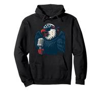 Rock Anthem Eagle Singing for Freedom Pullover Hoodie