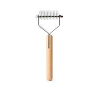 ROCK APE Dual-Sided Pet Dematting Comb - Dog & Cat Undercoat Rake - Gentle Grooming Brush for Mats, Tangles & Loose Fur, Safe Rounded Teeth, Ergonomic Natural Wood Handle - Small (13+7 Teeth)