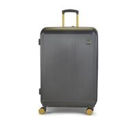 Rock Aria Large 96/122L Hard Shell Suitcase - Charcoal & Gold | Gold Toned Accents - Expandable - Impact Resistant - Telescopic Handle - 360 Swivel 8 Wheels - TSA Lock - 76x52x32cm - 4.4kg