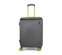 Rock Aria Medium Hard Shell Suitcase in Charcoal with Gold - A Sleek Statement with Gold Toned Accents - Telescopic Handle, Impact-Resistant Material & TSA Combination Lock - 67x47x32cm 61L