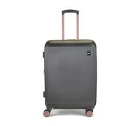 Rock Aria Medium Hard Shell Suitcase in Charcoal with Rose Gold - A Sleek Statement with Gold Toned Accents - Telescopic Handle, Impact-Resistant Material & TSA Combination Lock - 67x47x32cm 61L