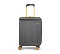 Rock Aria Small Hard Shell Cabin Suitcase in Charcoal with Gold - A Sleek Statement with Gold Toned Accents - Telescopic Handle, Impact-Resistant Material & TSA Combination Lock - 55x39x22cm 34L