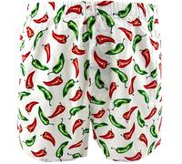 ROCK ATOLL Men's Bright Bold Funny Novelty Print Cotton Boxer Shorts Underwear, Hot Pepper Print, XXL