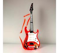 Rock Band Musical Guitar, Battery Operated, Flashing Light With Music, Vibrant Colour, Eye Catching Design, Compact And Portable, Educational And Fun Toy 21inch red