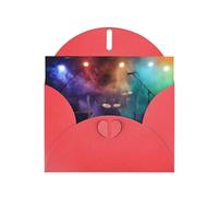 rock band stage Red prints Greeting Cards 6x4-inch with Envelope | Perfect for writing greetings and thank-you notes