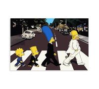 Rock Band The Simpsons Crossing The Road Anime Poster Canvas Poster Bedroom Decor Sports Landscape Office Room Decor Gift Unframe-style 16x24inch(40x60cm)