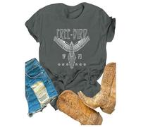 Rock Band Vintage T Shirts for Women Eagle Graphic Tees Retro Bird Country Concert Music Shirt Cotton Summer Tops 2025