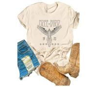 Rock Band Vintage T Shirts for Women Eagle Graphic Tees Retro Bird Country Concert Music Shirt Cotton Summer Tops 2025
