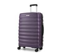 Rock Berlin Large 87L Hard Shell Suitcase - Purple | Hard-Wearing ABS - Telescopic Handle - 360 Swivel 8 Wheels - Integrated TSA Lock - Mesh Divider Section - 77x50x28cm - 4.2kg