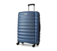 Rock Berlin Large Hard Shell Hold Suitcase in Blue - 360 Swivel-Wheels, Hard-Wearing ABS, Telescopic Handle & Combination Lock - 77x50x28cm 87L