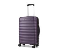 Rock Berlin Medium 59L Hard Shell Suitcase - Purple | Hard-Wearing ABS - Telescopic Handle - 360 Swivel 8 Wheels - Integrated TSA Lock - Mesh Divider Section - 66x44x26cm - 3.3kg