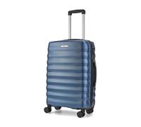 Rock Berlin Medium Hard Shell Hold Suitcase in Blue - 360 Swivel-Wheels, Hard-Wearing ABS, Telescopic Handle & Combination Lock - 66x44x26cm 59L
