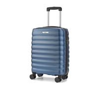 Rock Berlin Small 35L Hard Shell Suitcase - Blue | Hard-Wearing ABS - Telescopic Handle - 360 Swivel 8 Wheels - Integrated TSA Lock - Cabin Luggage - 55x38x22cm - 2.3kg
