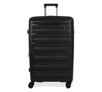 Rock Brisbane Large 100/113L Hard Shell Suitcase - Black | Strong PP Hard Shell - Expandable - Telescopic Handle - 360° Spinner 8 Wheels - TSA Lock - 76x48x33cm - 4.54kg