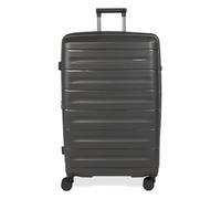 Rock Brisbane Large 100/113L Hard Shell Suitcase - Charcoal | Strong PP Hard Shell - Expandable - Telescopic Handle - 360° Spinner 8 Wheels - TSA Lock - 76x48x33cm - 4.54kg
