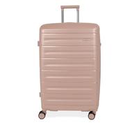 Rock Brisbane Large 100/113L Hard Shell Suitcase - Pink | Strong PP Hard Shell - Expandable - Telescopic Handle - 360° Spinner 8 Wheels - TSA Lock - 76x48x33cm - 4.54kg