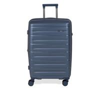 Rock Brisbane Medium 63/72L Hard Shell Suitcase - Navy | Strong PP Hard Shell - Expandable - Telescopic Handle - 360° Spinner 8 Wheels - TSA Lock - 67x43x29cm - 3.74kg