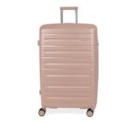 Rock Brisbane Medium 63/72L Hard Shell Suitcase - Pink | Strong PP Hard Shell - Expandable - Telescopic Handle - 360° Spinner 8 Wheels - TSA Lock - 67x43x29cm - 3.74kg