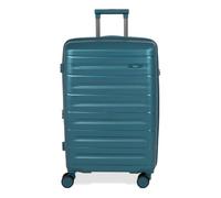 Rock Brisbane Medium 63/72L Hard Shell Suitcase - Teal | Strong PP Hard Shell - Expandable - Telescopic Handle - 360° Spinner 8 Wheels - TSA Lock - 67x43x29cm - 3.74kg