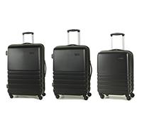Rock Byron Hardshell Spinner Suitcase Set of 3 Black (3pc Set: 55/64/74cm)