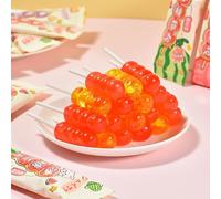 Rock candy gourd soft candy,Sweet and sour fudge,watermelon strawberry passion fruit lollipop,sweets,hawthorn candy,healthy dessert,delicious snack gift (3 mixed flavors,20 pcs)