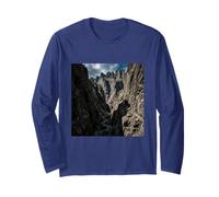 Rock Canyon Cliff Pass Mountain Ravine Trail Long Sleeve T-Shirt