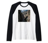Rock Canyon Cliff Pass Mountain Ravine Trail Raglan Baseball Tee