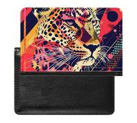 Rock Cheetah Art Geometry Passport Holder Cover Wallet Slim Passport Protector Card Holder Travel Accessories