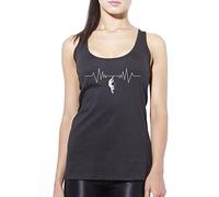 Rock Climb Heartbeat Rock Climbing Enthusiast - Womens Vest Tank Top - Sports Hobby Fan S Black