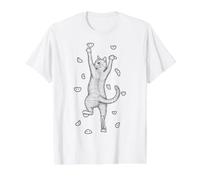 Rock Climber Indoor Wall Climbing Cute Cat Funny Climbers Value Graphic T-Shirt, Men, White, S