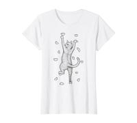 Rock Climber Indoor Wall Climbing Cute Cat Funny Climbers Value Graphic T-Shirt, Women, White, L