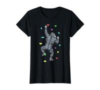 Rock Climber Indoor Wall Climbing Gorilla Funny Climbers Value Graphic T-Shirt, Women, Black, S