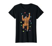 Rock Climber Indoor Wall Climbing Orangutan Funny Climbers Value Graphic T-Shirt, Women, Black, S