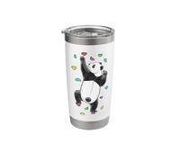 Rock Climber Indoor Wall Climbing Panda Bear Funny Climbers Stainless Steel Insulated Tumbler
