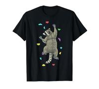Rock Climber Indoor Wall Climbing Raccoon Funny Climbers Value Graphic T-Shirt