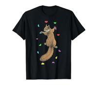 Rock Climber Indoor Wall Climbing Squirrel Funny Climbers Value Graphic T-Shirt, Men, Black, XL