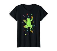 Rock Climber Indoor Wall Climbing Tree Frog Funny Climbers Value Graphic T-Shirt, Women, Black, S