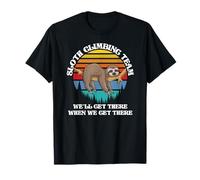 Rock Climber Sloth Climbing Team Retro Vintage T-Shirt
