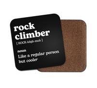 Rock Climber Square Coaster - Climbing Sport Fan Dictionary Regular But Cooler Definition Funny Joke Hobby Men Women Kitchen Drink #82616