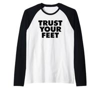 Rock Climbing Bouldering Trust Your Feet Raglan Baseball Tee